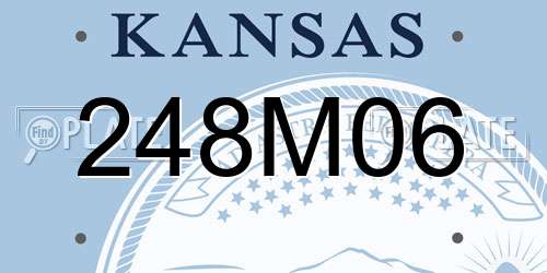 248M06 Kansas License Plate
