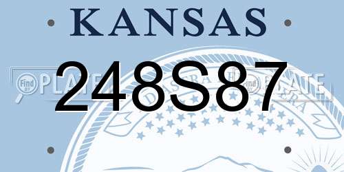 248S87 Kansas License Plate