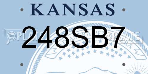 248SB7 Kansas License Plate