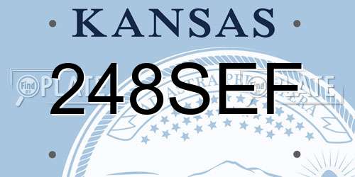 248SEF Kansas License Plate