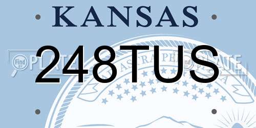 248TUS Kansas License Plate