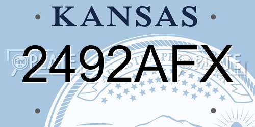 2492AFX Kansas License Plate