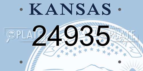 24935 Kansas License Plate