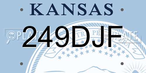 249DJF Kansas License Plate