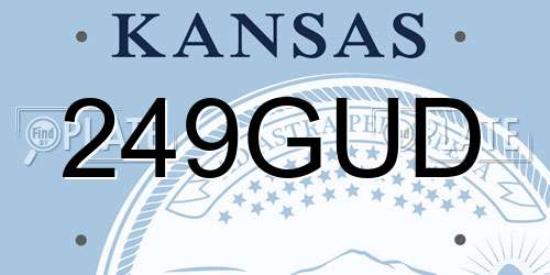 249GUD Kansas License Plate
