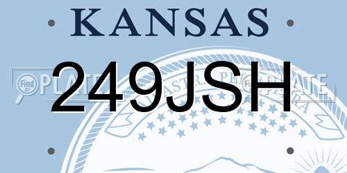 249JSH Kansas License Plate