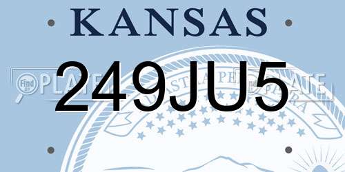 249JU5 Kansas License Plate