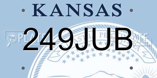 249JUB Kansas License Plate