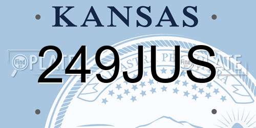 249JUS Kansas License Plate