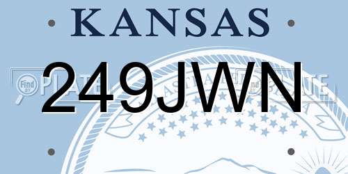 249JWN Kansas License Plate