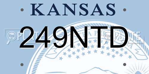 249NTD Kansas License Plate