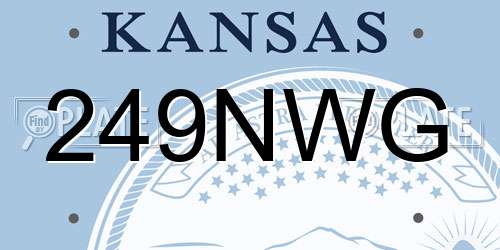 249NWG Kansas License Plate
