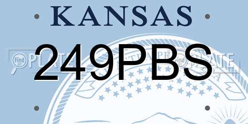 249PBS Kansas License Plate