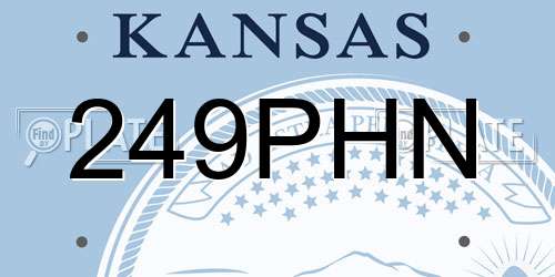 249PHN Kansas License Plate