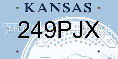 249PJX Kansas License Plate