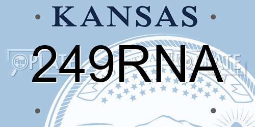 249RNA Kansas License Plate