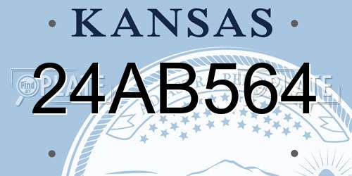 24AB564 Kansas License Plate