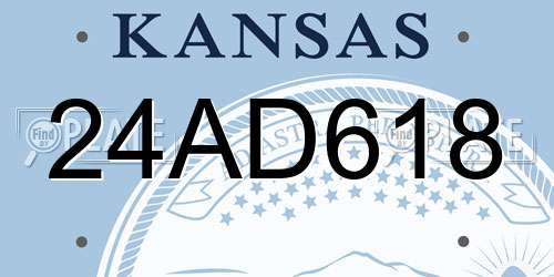 24AD618 Kansas License Plate
