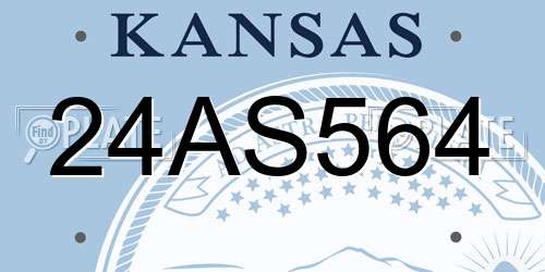 24AS564 Kansas License Plate
