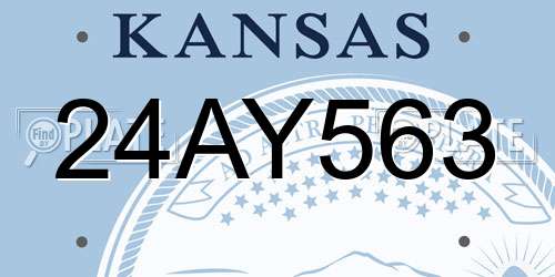 24AY563 Kansas License Plate