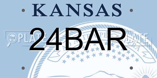 24BAR Kansas License Plate