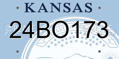 24BO173 Kansas License Plate