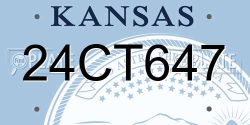 24CT647 Kansas License Plate