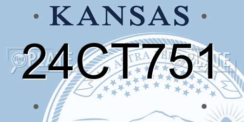 24CT751 Kansas License Plate