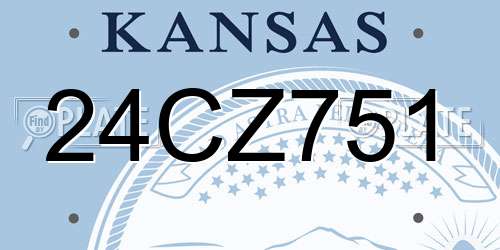 24CZ751 Kansas License Plate