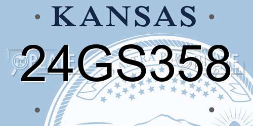 24GS358 Kansas License Plate