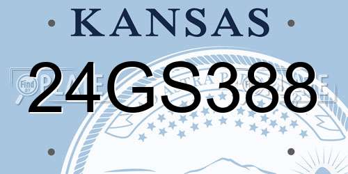 24GS388 Kansas License Plate