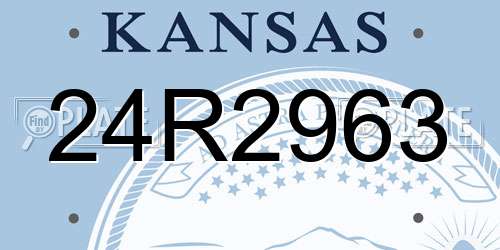 24R2963 Kansas License Plate