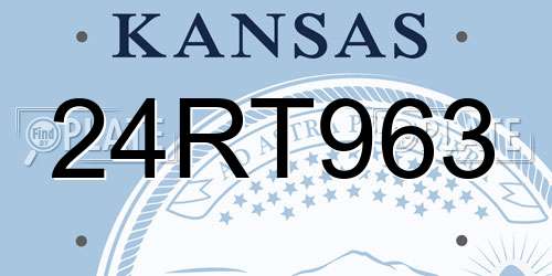 24RT963 Kansas License Plate