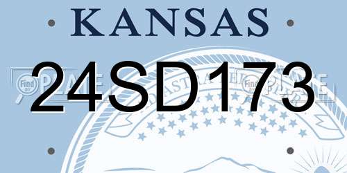 24SD173 Kansas License Plate