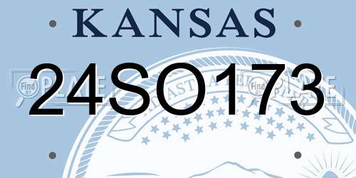 24SO173 Kansas License Plate