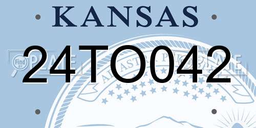 24TO042 Kansas License Plate