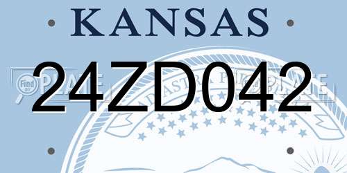 24ZD042 Kansas License Plate