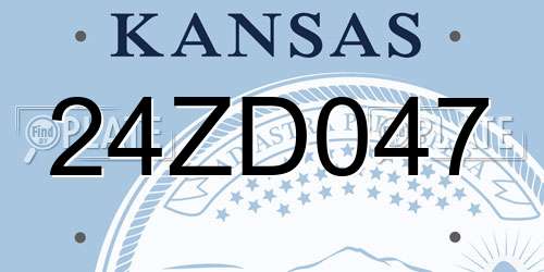 24ZD047 Kansas License Plate