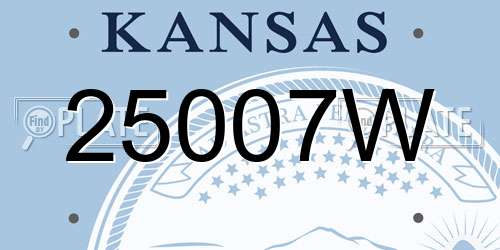 25007W Kansas License Plate