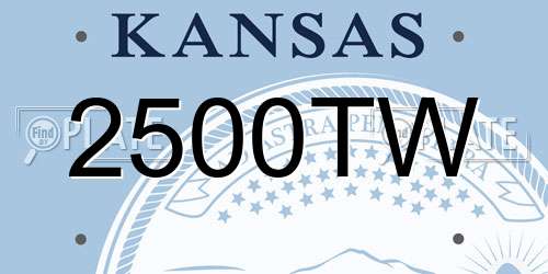 2500TW Kansas License Plate