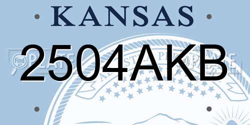 2504AKB Kansas License Plate