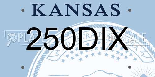 250DIX Kansas License Plate
