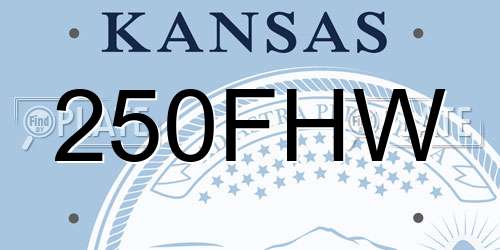 250FHW Kansas License Plate