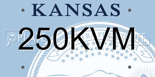 250KVM Kansas License Plate