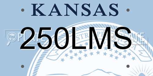 250LMS Kansas License Plate