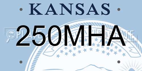250MHA Kansas License Plate