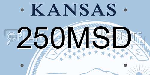 250MSD Kansas License Plate