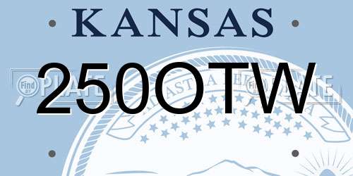 250OTW Kansas License Plate