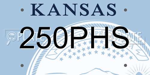 250PHS Kansas License Plate
