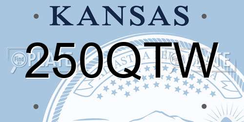 250QTW Kansas License Plate